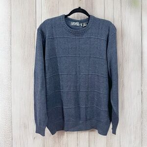 Oscar de la Renta Men’s Sweater XL Blue Cotton Blend